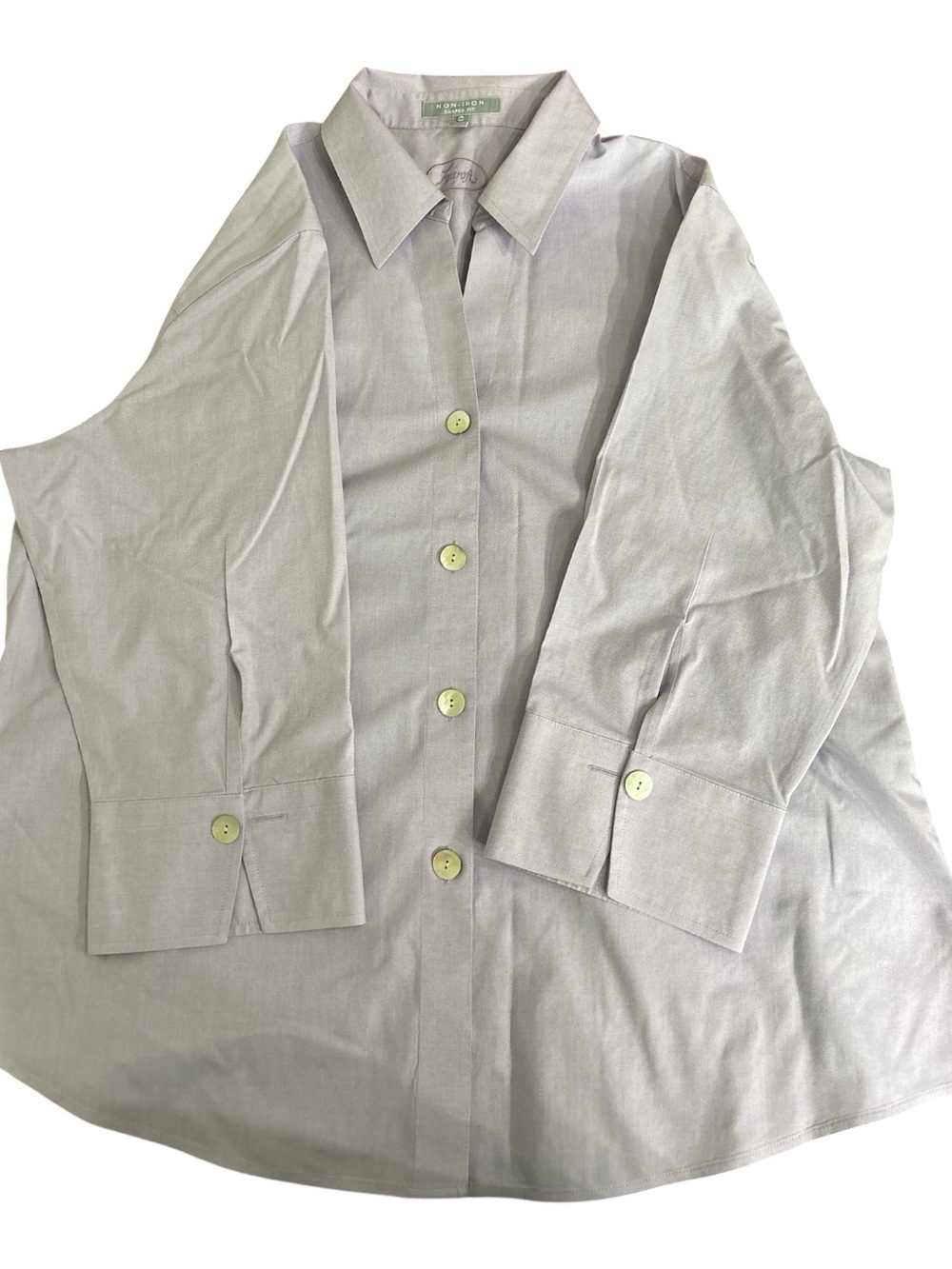 Foxcroft Wrinkle Free Non Iron Shaped Fit Button Up Shirt Size 18W Plum